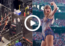 tia-da-limpeza?-taylor-swift-surpreende-fas-ao-chegar-secretamente-em-show-com-esfregoes