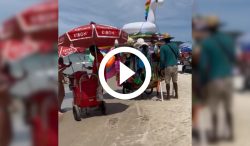 video:-ambulantes-tomam-conta-da-praia-de-jurere-e-revoltam-moradores:-’50-em-70-metros’