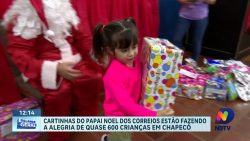 criancas-felizes:-papai-noel-dos-correios-chega-para-alegrar-o-natal-em-chapeco