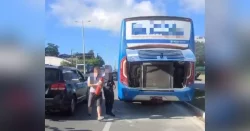 transito-na-sc-401-tem-via-‘problematica’-apos-suspeita-de-incendio-em-onibus